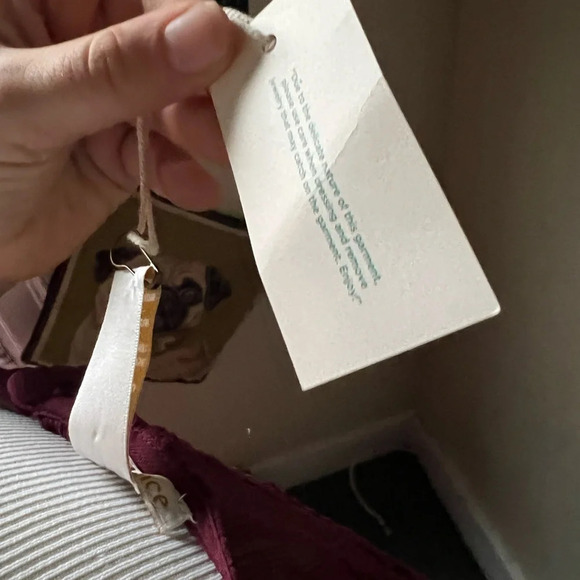 NWT Sundance Sheer Lace Dress 4 Burgundy Midi Embroidered Fairy Boho Party - Picture 6 of 8